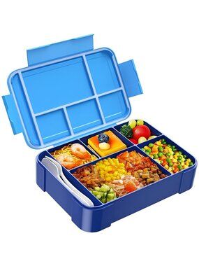 Bento Lunch Box for Kids - 1450ml Leakproof Kids Bento Box 6 Compartments